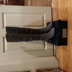Cole Haan Elnora Gray Suede Over The Knee Boots